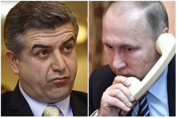 Карен Карапетян и Владимир Путин провели телефонный разговор