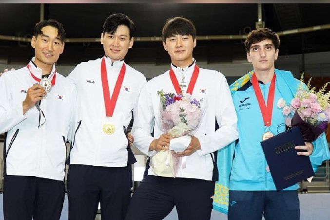 Артем Саркисян завоевал для Казахстана бронзовую медаль на чемпионате Азии по фехтованию