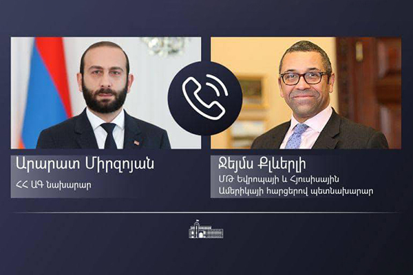 Բրիտանական կողմի նախաձեռնությամբ զրուցել են Միրզոյանն ու Քլևերլին 