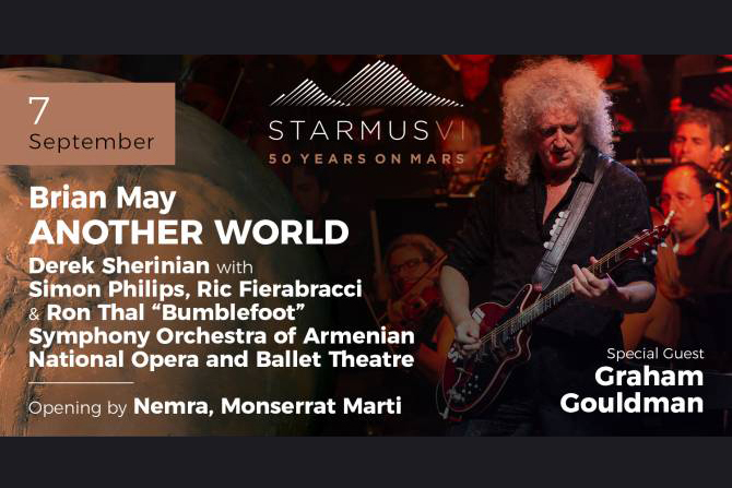 Соучредитель группы Queen Брайан Мэй впервые посетит Армению для участия в международном фестивале STARMUS VI