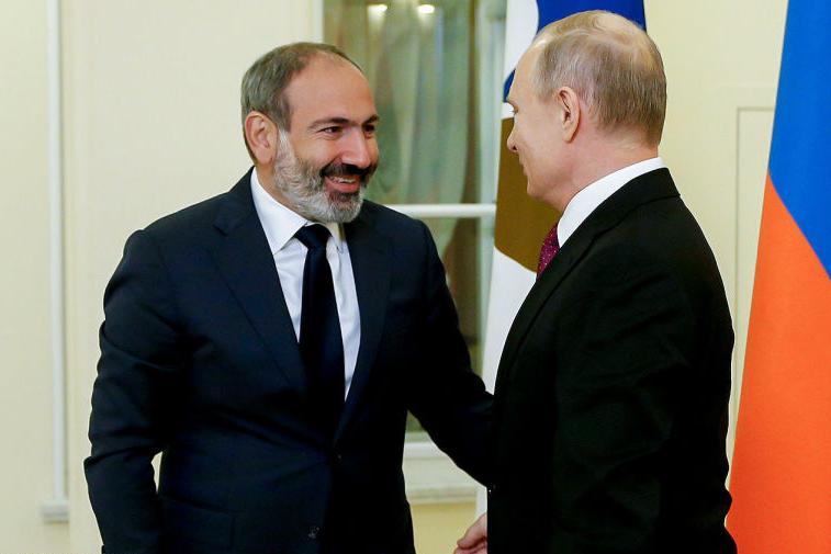 Премьер Армении Никол Пашинян проведет встречу с президентом Российской Федерации Владимиром Путиным