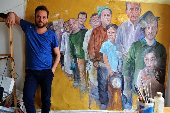 Сирийский художник нарисовал мировых лидеров в образе беженцев