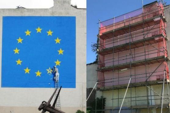 В Дувре закрасили граффити художника Бэнкси, посвященные выходу Великобритании из ЕС
